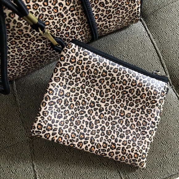 Anthropologie leopard tote bag purse - Picture 5 of 11